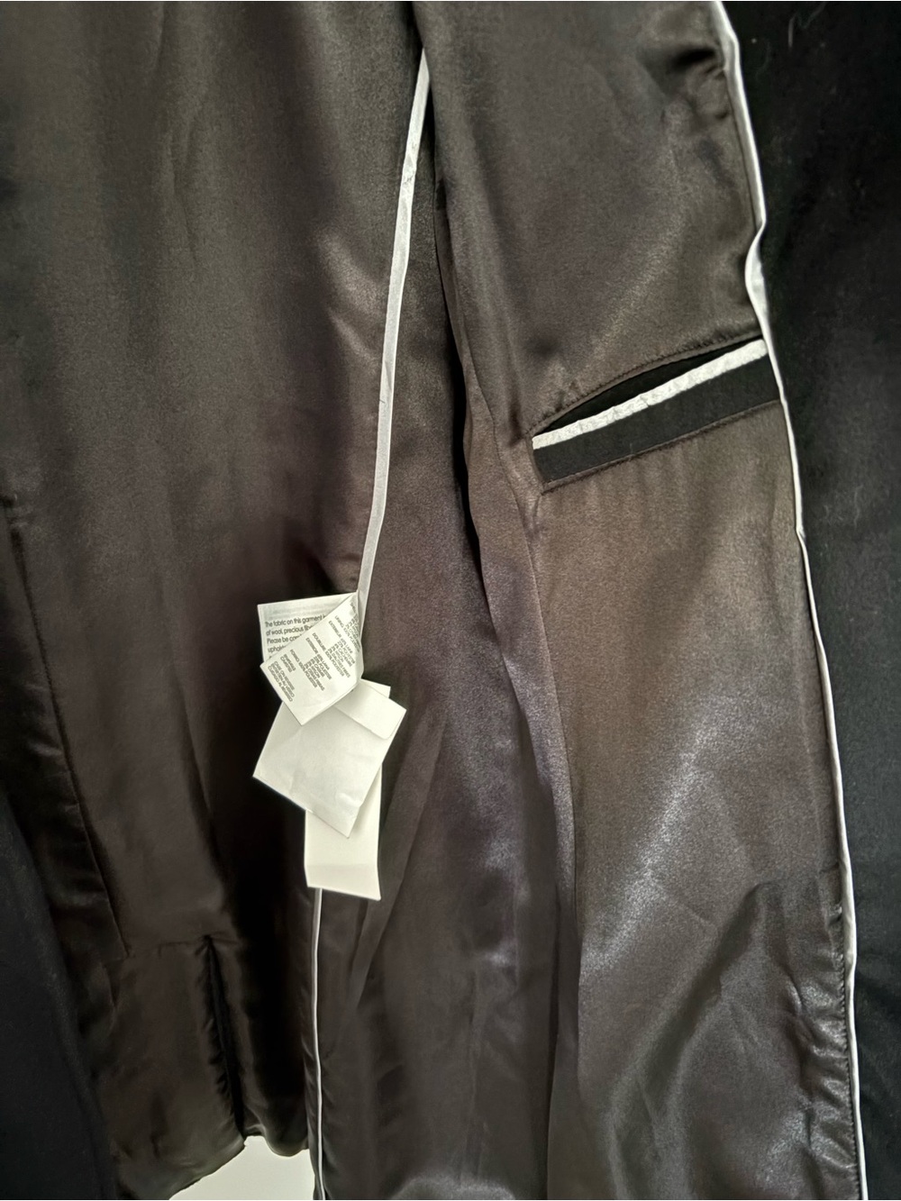 NWT-Calvin Klein Black Wool/Cashmere Single-Breasted Pea Coat - Picture 5 of 11